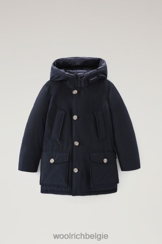 b arctic parka in ramar met beschermende capuchon Woolrich jongens 8TTN0929 Melton blauw kleding