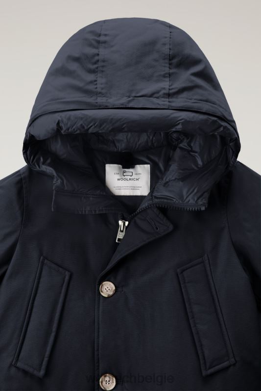 b arctic parka in ramar met beschermende capuchon Woolrich jongens 8TTN0929 Melton blauw kleding
