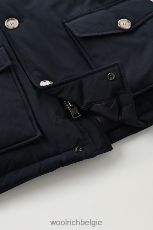 b arctic parka in ramar met beschermende capuchon Woolrich jongens 8TTN0929 Melton blauw kleding
