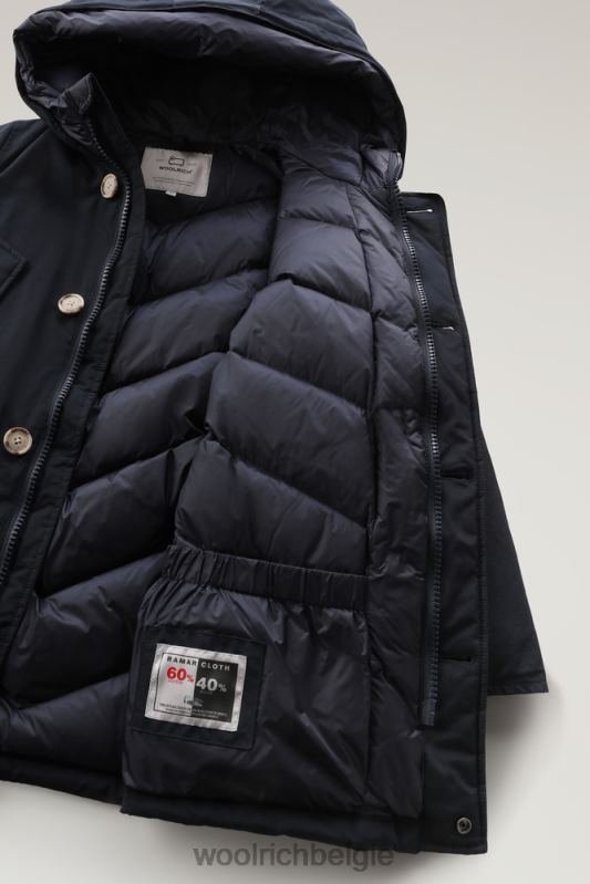 b arctic parka in ramar met beschermende capuchon Woolrich jongens 8TTN0929 Melton blauw kleding