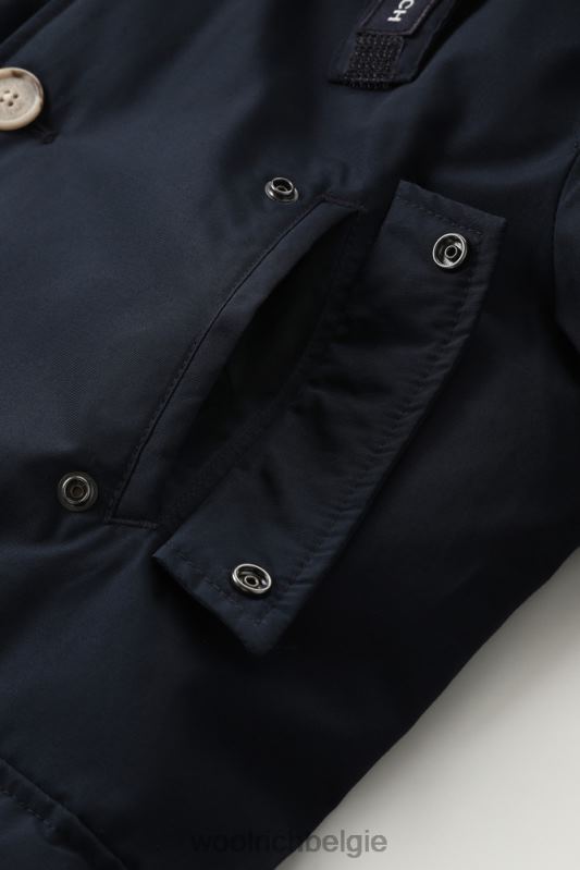 b arctic parka in ramar met beschermende capuchon Woolrich jongens 8TTN0929 Melton blauw kleding