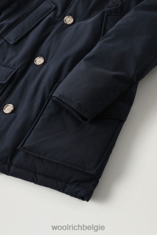 b arctic parka in ramar met beschermende capuchon Woolrich jongens 8TTN0929 Melton blauw kleding