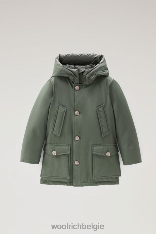 b arctic parka in ramar met beschermende capuchon Woolrich jongens 8TTN0931 tijm groen kleding