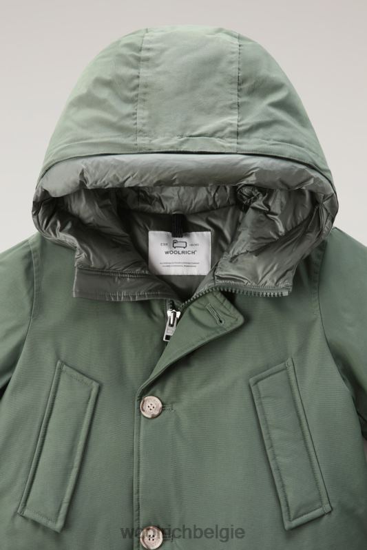b arctic parka in ramar met beschermende capuchon Woolrich jongens 8TTN0931 tijm groen kleding