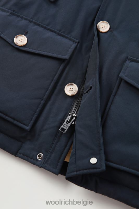 b arctic parka met afneembaar bont Woolrich jongens 8TTN0932 Melton blauw kleding