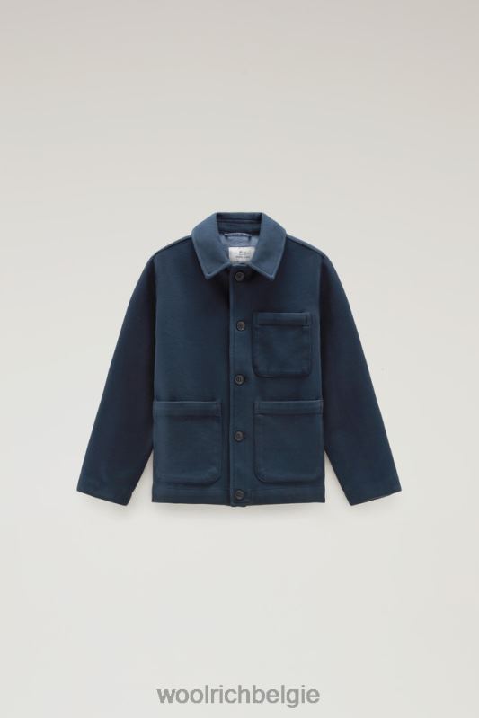 b interlockblazer Woolrich jongens 8TTN0913 Melton blauw kleding