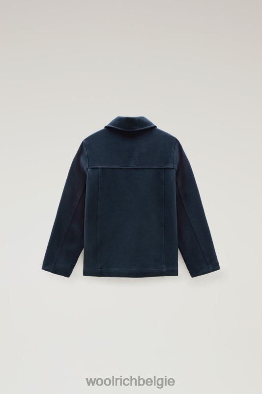 b interlockblazer Woolrich jongens 8TTN0913 Melton blauw kleding