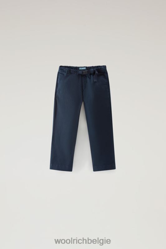 b kledinggeverfde broek van stretchkatoen Woolrich jongens 8TTN0896 Melton blauw kleding