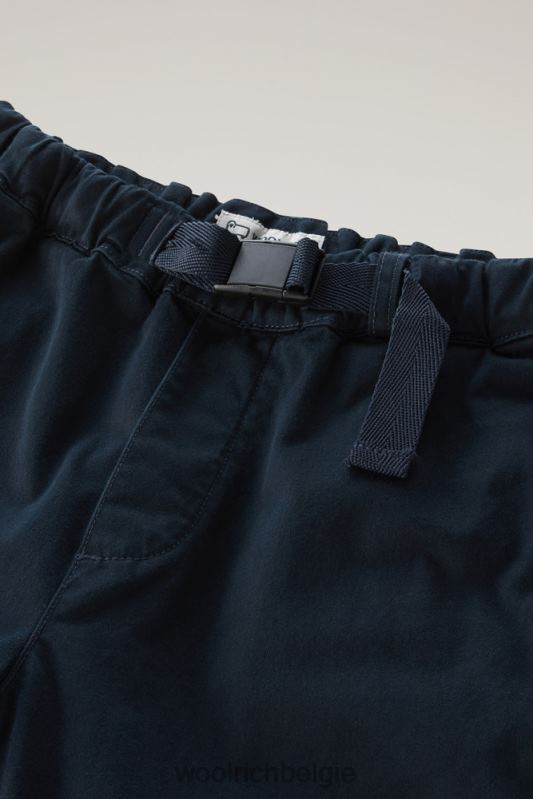 b kledinggeverfde broek van stretchkatoen Woolrich jongens 8TTN0896 Melton blauw kleding
