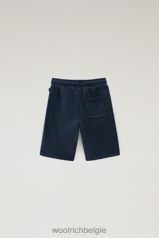 b korte broek van puur katoen Woolrich jongens 8TTN0883 Melton blauw kleding