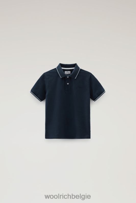 b monterey polo van piquét van stretchkatoen Woolrich jongens 8TTN0901 Melton blauw kleding