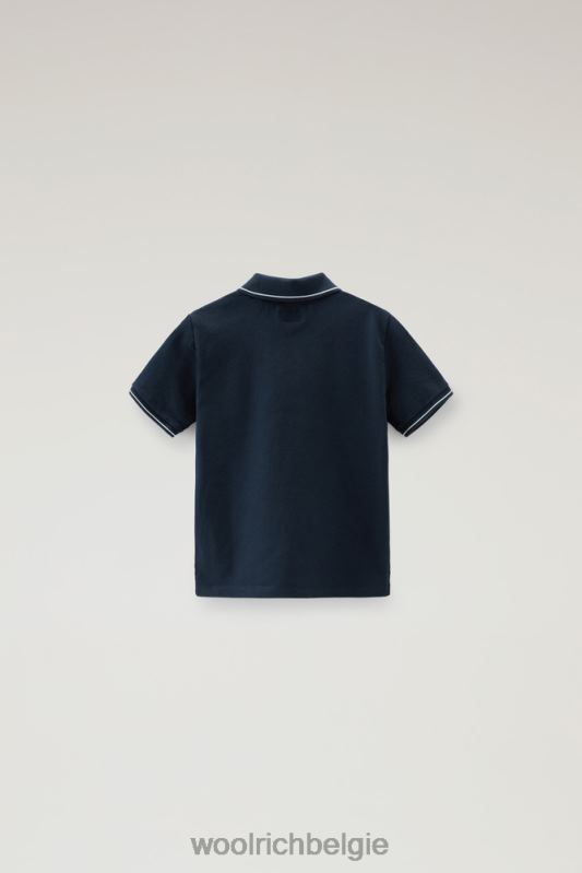 b monterey polo van piquét van stretchkatoen Woolrich jongens 8TTN0901 Melton blauw kleding