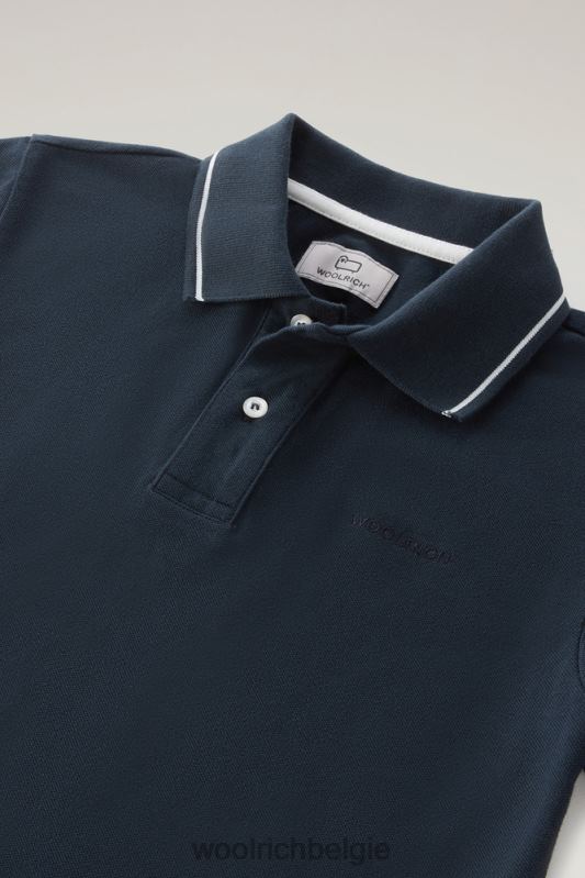 b monterey polo van piquét van stretchkatoen Woolrich jongens 8TTN0901 Melton blauw kleding