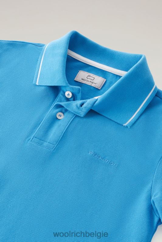 b monterey polo van piquét van stretchkatoen Woolrich jongens 8TTN0905 klokje blauw kleding