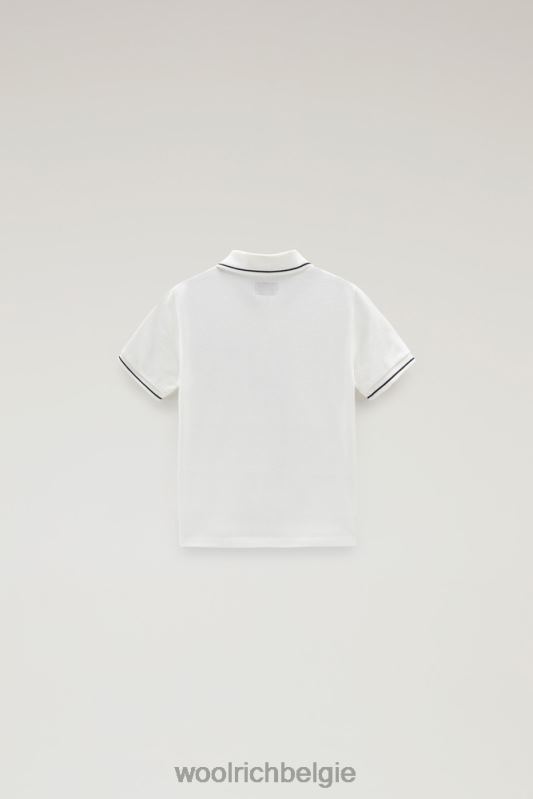 b monterey polo van piquét van stretchkatoen Woolrich jongens 8TTN0907 arctisch wit kleding