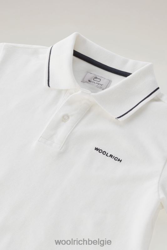 b monterey polo van piquét van stretchkatoen Woolrich jongens 8TTN0907 arctisch wit kleding