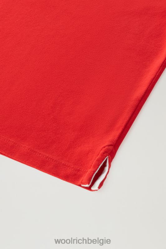 b monterey polo van piquét van stretchkatoen Woolrich jongens 8TTN0915 mariene scharlakenrood kleding