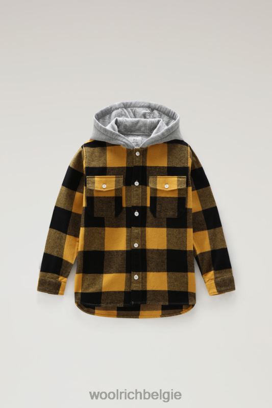 b overshirt met buffelruit en capuchon Woolrich jongens 8TTN0919 gele buffel kleding