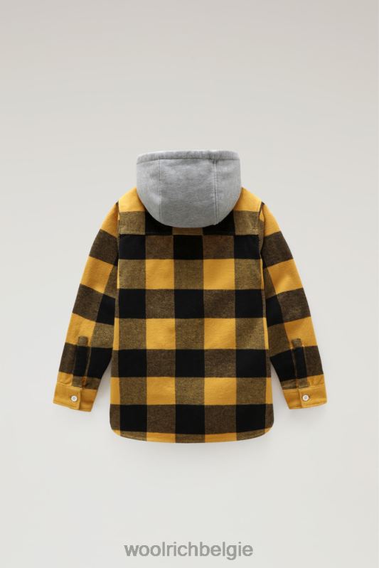 b overshirt met buffelruit en capuchon Woolrich jongens 8TTN0919 gele buffel kleding