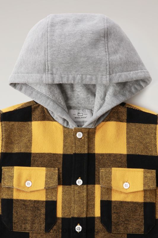 b overshirt met buffelruit en capuchon Woolrich jongens 8TTN0919 gele buffel kleding