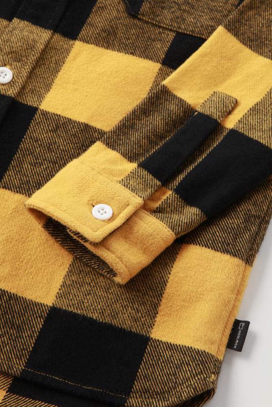 b overshirt met buffelruit en capuchon Woolrich jongens 8TTN0919 gele buffel kleding