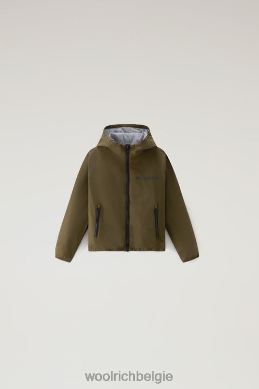 b ryker jack met capuchon in urban touch Woolrich jongens 8TTN0908 donkergroen kleding