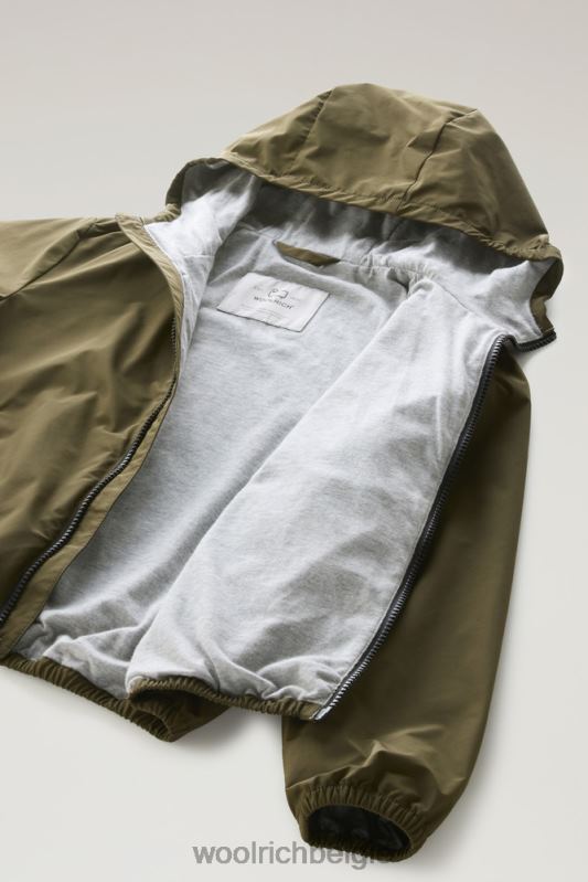 b ryker jack met capuchon in urban touch Woolrich jongens 8TTN0908 donkergroen kleding
