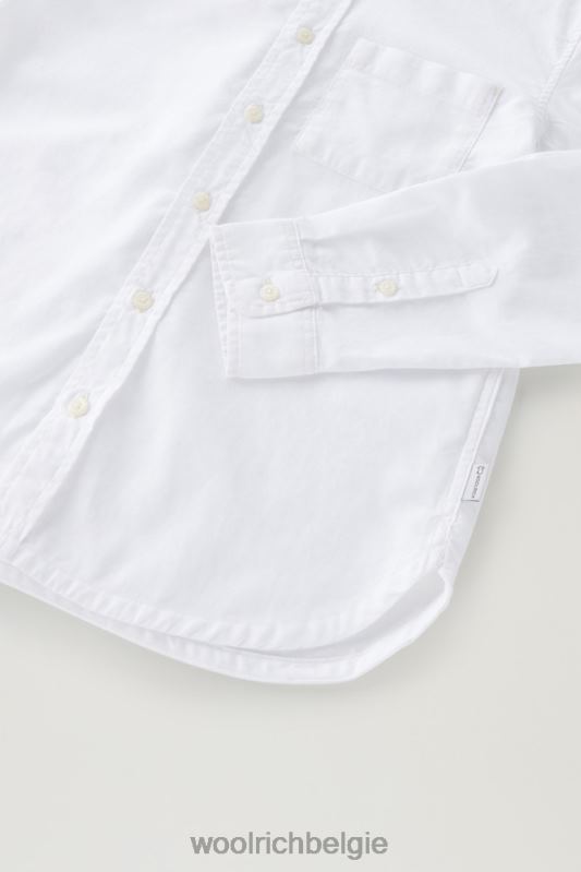 b-shirt van katoen-linnenmix Woolrich jongens 8TTN0888 arctisch wit kleding