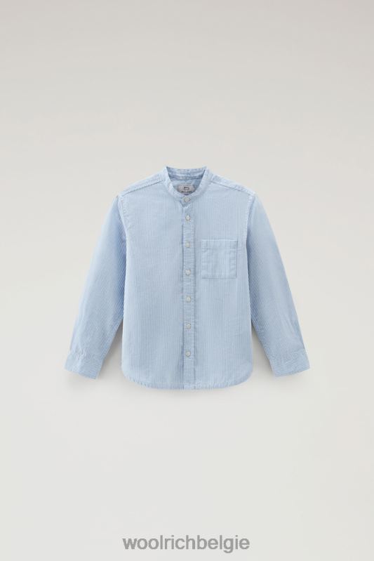 b-shirt van katoen-linnenmix Woolrich jongens 8TTN0906 zomerse luchtstreep kleding