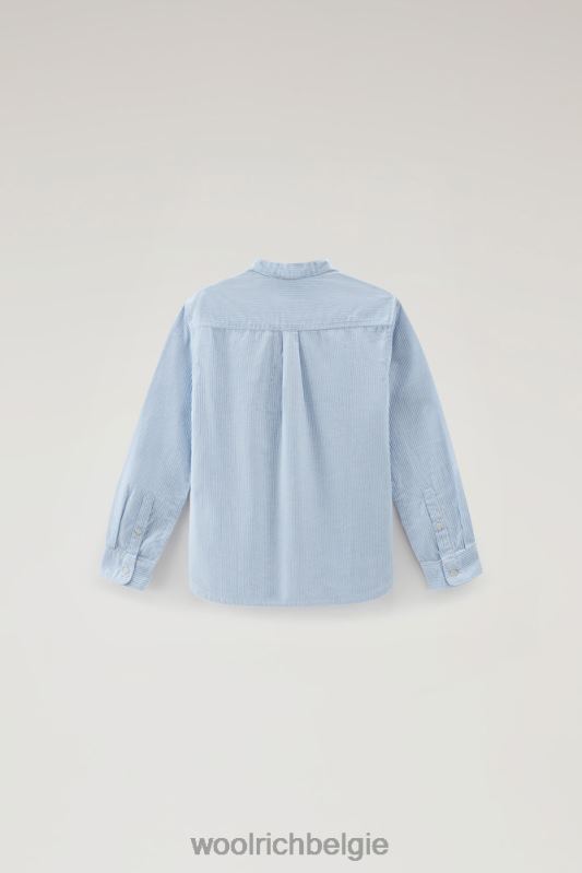 b-shirt van katoen-linnenmix Woolrich jongens 8TTN0906 zomerse luchtstreep kleding