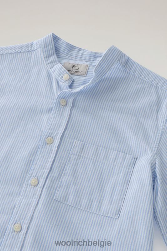 b-shirt van katoen-linnenmix Woolrich jongens 8TTN0906 zomerse luchtstreep kleding