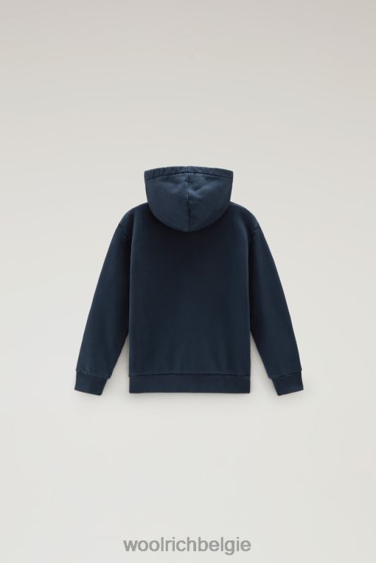 b varsity-hoodie van puur katoen Woolrich jongens 8TTN0904 Melton blauw kleding