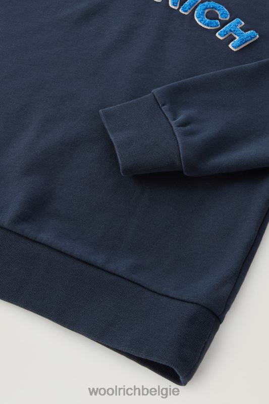 b varsity-hoodie van puur katoen Woolrich jongens 8TTN0904 Melton blauw kleding