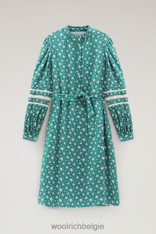 bedrukte jurk met bloemmotief Woolrich vrouwen 8TTN049 groenblijvend kleding