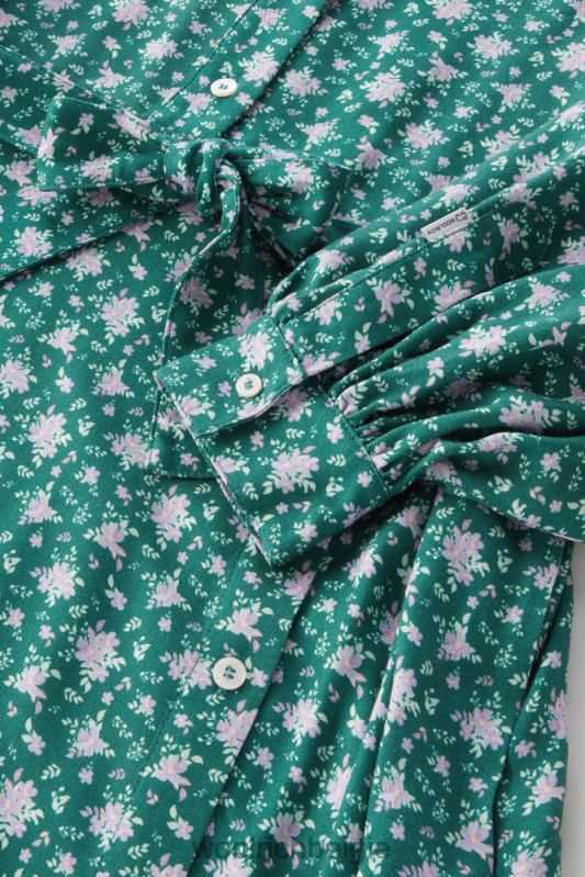 bedrukte jurk met bloemmotief Woolrich vrouwen 8TTN049 groenblijvend kleding