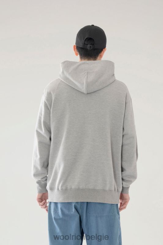 berghoodie van een mix van katoenfleece en cordura nylon Woolrich Heren 8TTN0532 bovenkant grijs kleding