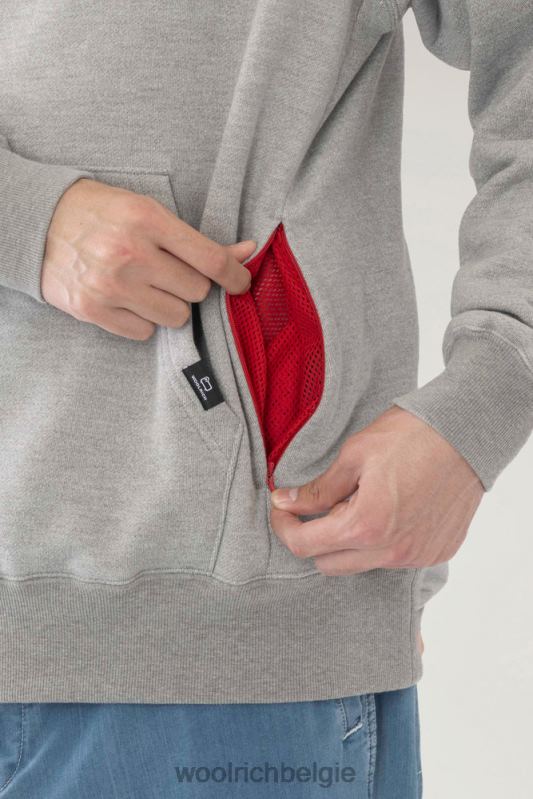 berghoodie van een mix van katoenfleece en cordura nylon Woolrich Heren 8TTN0532 bovenkant grijs kleding
