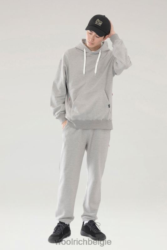berghoodie van een mix van katoenfleece en cordura nylon Woolrich Heren 8TTN0532 bovenkant grijs kleding
