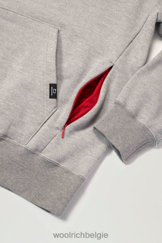 berghoodie van een mix van katoenfleece en cordura nylon Woolrich Heren 8TTN0532 bovenkant grijs kleding