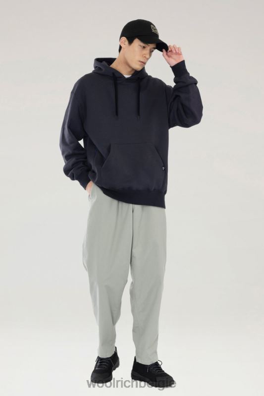 berghoodie van een mix van katoenfleece en cordura nylon Woolrich Heren 8TTN0535 houtskool kleding
