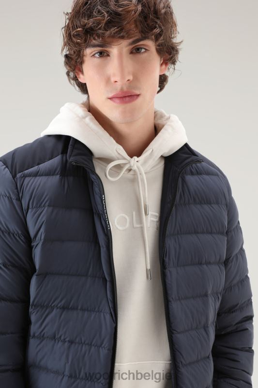 bering tech lichtgewicht donsjack van microvezel Woolrich Heren 8TTN0420 Melton blauw kleding