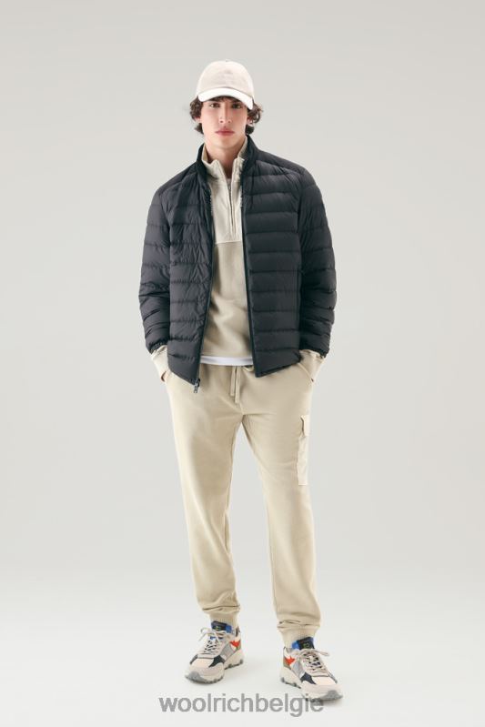 bering tech lichtgewicht donsjack van microvezel Woolrich Heren 8TTN0455 zwart kleding