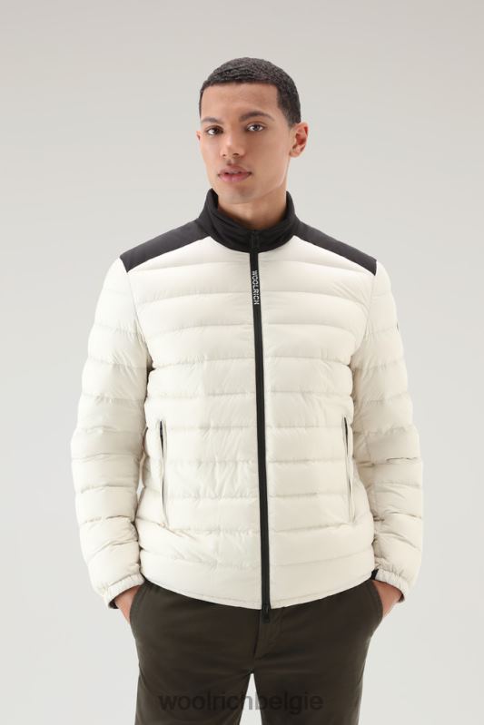 bering tech lichtgewicht donsjack van microvezel Woolrich Heren 8TTN0471 melkachtige crème kleding