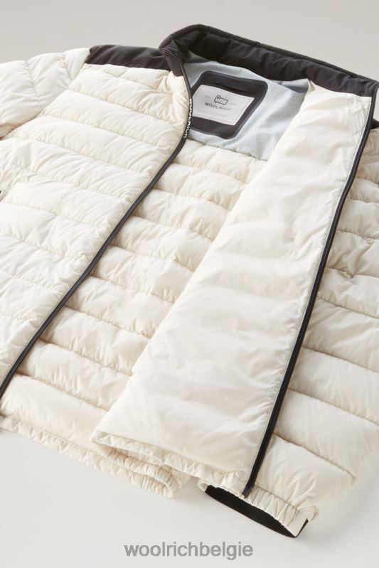 bering tech lichtgewicht donsjack van microvezel Woolrich Heren 8TTN0471 melkachtige crème kleding