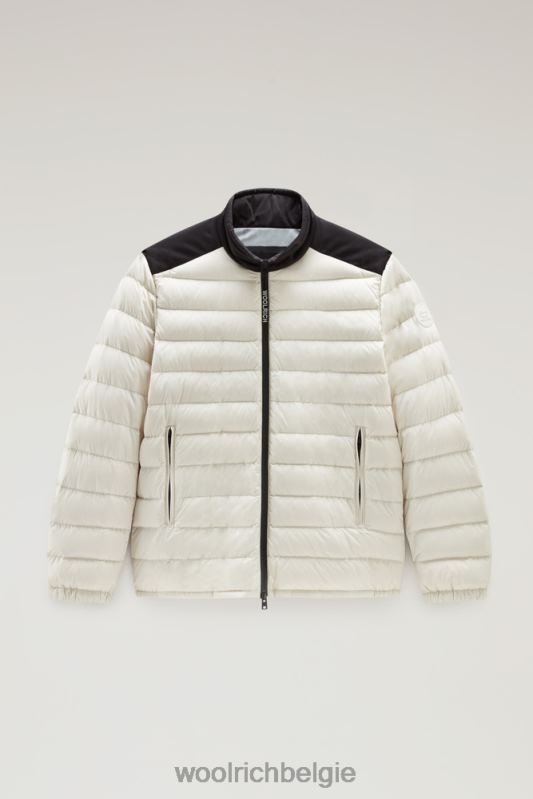 bering tech lichtgewicht donsjack van microvezel Woolrich Heren 8TTN0471 melkachtige crème kleding