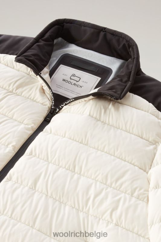 bering tech lichtgewicht donsjack van microvezel Woolrich Heren 8TTN0471 melkachtige crème kleding