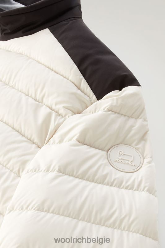 bering tech lichtgewicht donsjack van microvezel Woolrich Heren 8TTN0471 melkachtige crème kleding