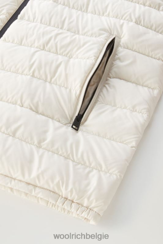 bering tech lichtgewicht donsjack van microvezel Woolrich Heren 8TTN0471 melkachtige crème kleding
