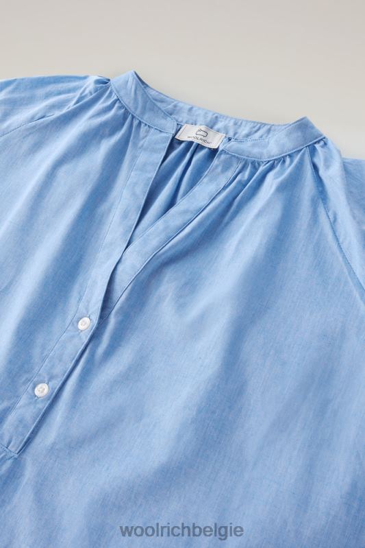 blouse van puur katoenen chambray Woolrich vrouwen 8TTN017 bleek indigo kleding