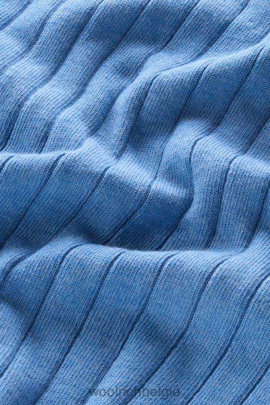 brede geribde ronde hals van puur katoen Woolrich vrouwen 8TTN0133 campanula melange kleding